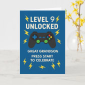 Grote kleinzoon 9e verjaardag Game Controller Leef Kaart (Gele Bloem)