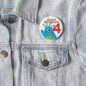 Grote kleinzoon alien naam leeftijd 4 knop ronde button 5,7 cm (In situ)