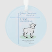 Grote kleinzoon doop Blauw Lam gepersonaliseerd Ornament (achterkant)