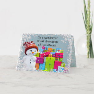 Grote kleinzoon met Kerstmis Kaart