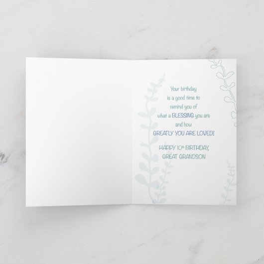 Grote kleinzoon religieuze 10e verjaardag Hand get Kaart (Binnen)