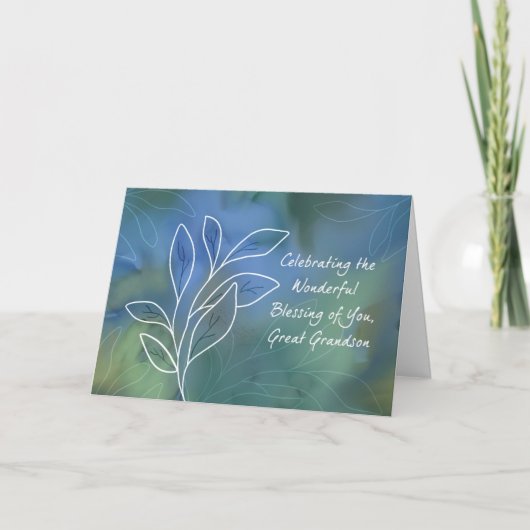 Grote kleinzoon religieuze verjaardag zegeningen kaart (Voorkant)