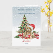 Grote kleinzoon Teddy Bear kerstboom Kaart (Gele Bloem)