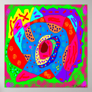 Grote kleur grote leuke kunst abstract poster