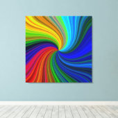 Grote, kleurrijke Abstracte canvas wandkunst Afdruk (Insitu (Houten vloer))