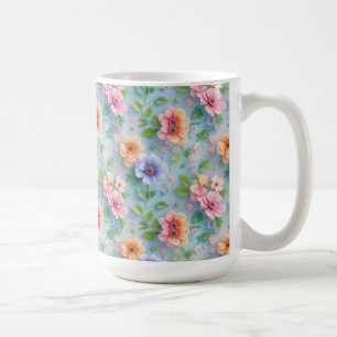Grote Kleurrijke Papieren Bloemen Koffiemok