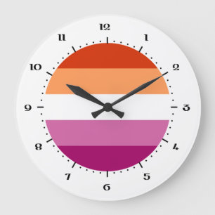 Grote klok in de Lesbische Pride vlag