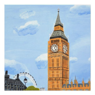Grote klok Londen Glanzende Poster Perfect Poster