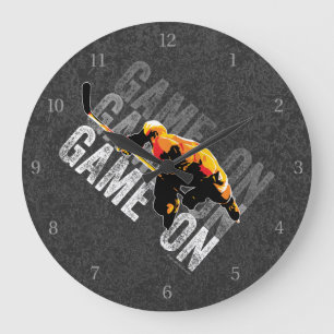 Grote klok met Game On (Hockey)