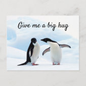 Grote knuffel Penguin op ijsfoto met tekst Briefkaart (Voorkant)