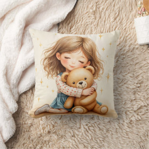 Grote knuffels Schattig meisje knuffelt teddybeer  Kussen