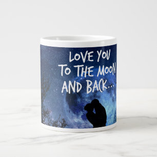 Grote koffie mok houdt van je naar de maan en teru