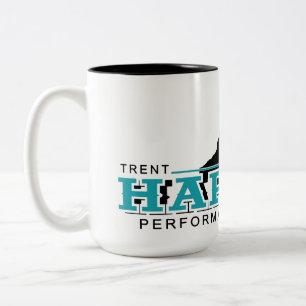 Grote koffie-mok met zwarte logo tweekleurige koffiemok