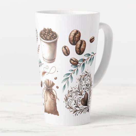 Grote koffiebeker Liefde is aan de gang Latte Mok (Rechterhoek)