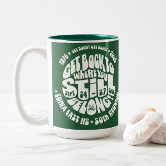 Grote koffiemok van 475ml: groen en wit tweekleurige koffiemok