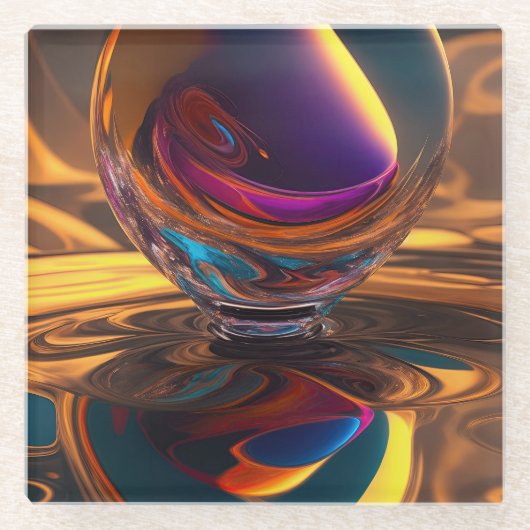 Grote kosmische daling glazen onderzetter (Voorkant)