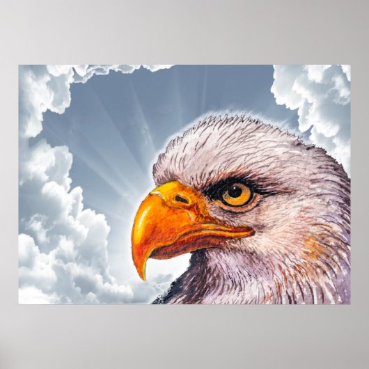 Grote krachtige Bald Eagle Poster Hope for America (Voorkant)