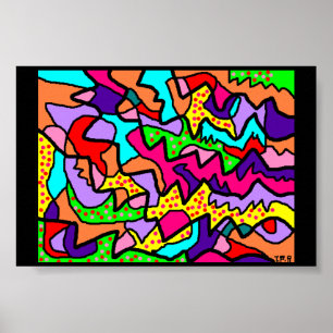Grote kunst afbeelding vele kleuren poster