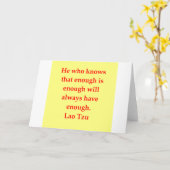 Grote Lao Tzu Quote Kaart (Gele Bloem)