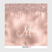 Grote laptopsticker Roos Gold Monogram Glitter Sticker (Vel)