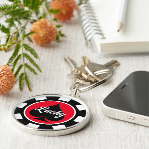 Grote Las Vegas poker chip munt gepersonaliseerd g Sleutelhanger