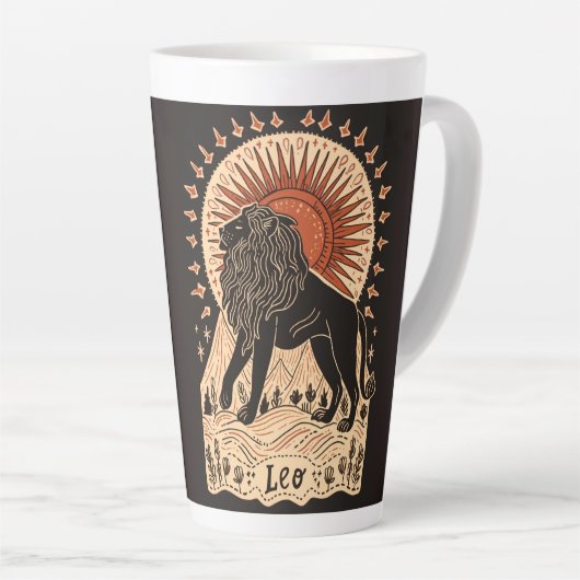 Grote Latte Mok Leo Celestial Zodiac Art (Rechterhoek)