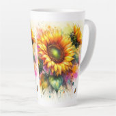 Grote Latte Mok - Zonnebloemen (Rechterhoek)