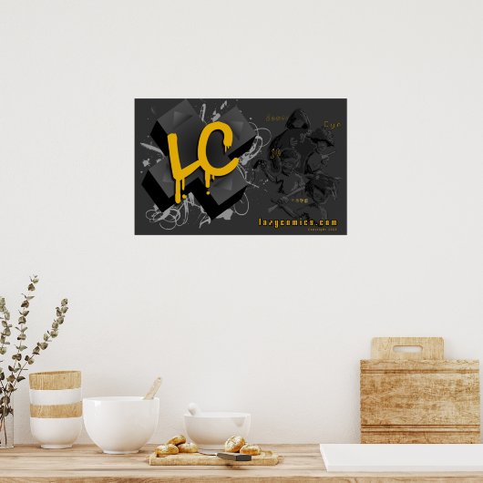 Grote LC LazyComics-schets Poster (Keuken)
