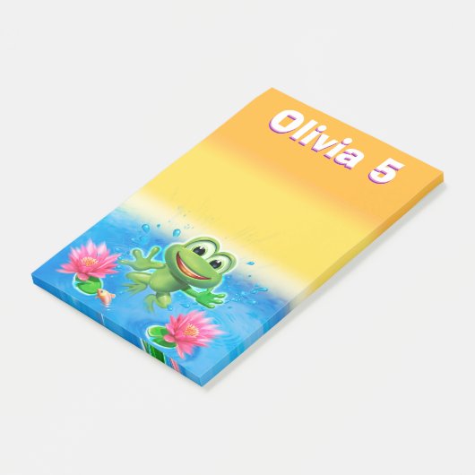 Grote Leaping Frog Custom Note blok meisje (Schuin)