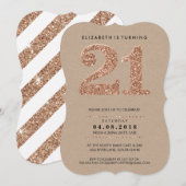 GROTE LEEFTIJD NUMMER kraft cool 21 roos gouden gl Kaart (Voorkant / Achterkant)