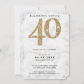 GROTE LEEFTIJD NUMMER marmer moderne 40 goud glitt Kaart (Voorkant)