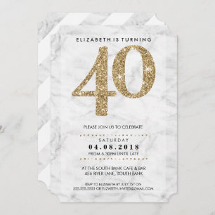 GROTE LEEFTIJDNUMMER marmer modern 40 goudglitter Kaart