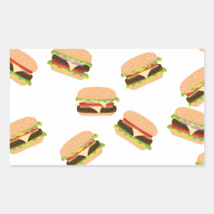 Grote lekkere burger rechthoekige sticker