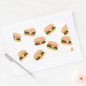 Grote lekkere burger rechthoekige sticker (Envelop)