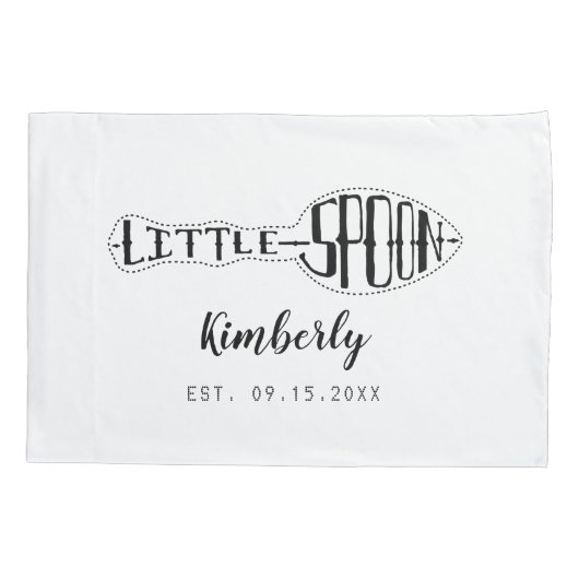 Grote Lepel Kleine Lepel Jubileum Huwelijk Koppels Kussensloop (Achterkant-Links)