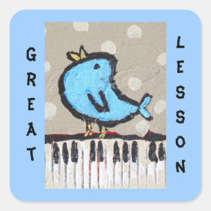 grote les pianolstudentensticker vierkante sticker