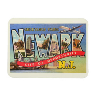 Grote Letter-groet, Newark, NJ-Vintage Magneet