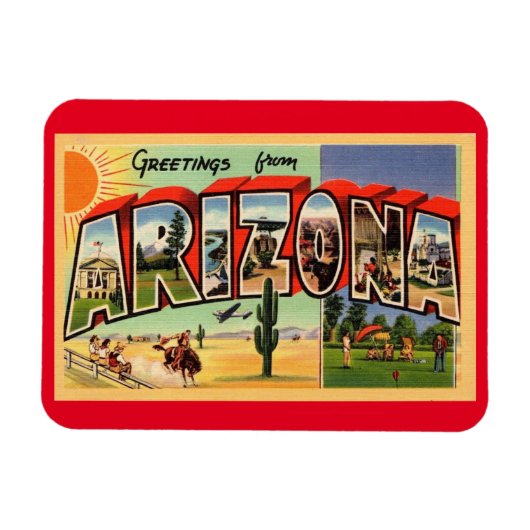 Grote lettergreet Arizona stijl Magneet (Horizontaal)