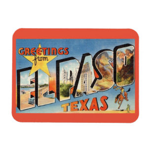 Grote lettergreet El Paso Texas stijl Magneet