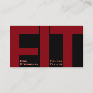 Grote letters FIT fitnesstrainer moderne cover Visitekaartje