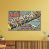 Grote letterscènes - meer van Cumberland, KY Canvas Afdruk (Insitu (Woonkamer))