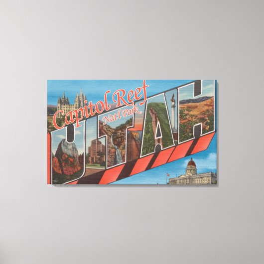 Grote lettertjes - Capitol Reef Nat'l Park, U Canvas Afdruk (Voorkant)