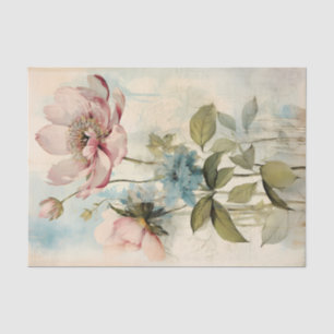 Grote Licht Abstracte Roze Pioen met Blauw Tissuepapier