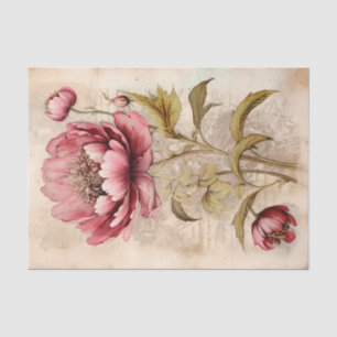 Grote Licht Abstracte Vintage Stijl Roze Pioen Tissuepapier