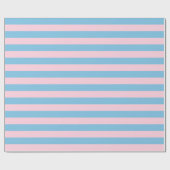 Grote lichtblauwe en lichtroze strepen cadeaupapier (Vlak)