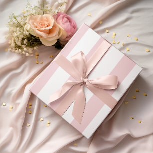Grote lichte roze en witte strepen cadeaupapier