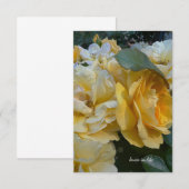 Grote lichtgele rozen notitiekaartje (Voorkant / Achterkant)