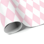 Grote lichtroze en witte harlequin cadeaupapier (Rol Hoek)