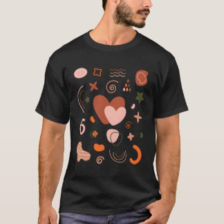 Grote liefde hij met boho biologische vormen voor t-shirt