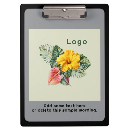 Grote Logo Bedrijf Merk Grijs Klembord (Voorkant)